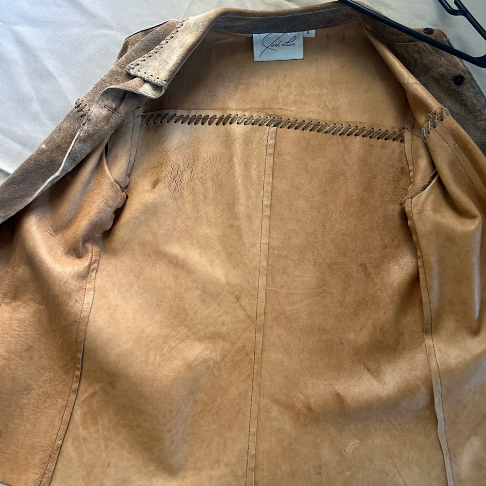 José Luis Vintage Suede Leather Jacket – Size 4 – Hand-Stitched Details – - Picture 4 of 6